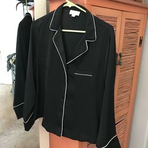 Pajama looking silky long sleeve top from Gap